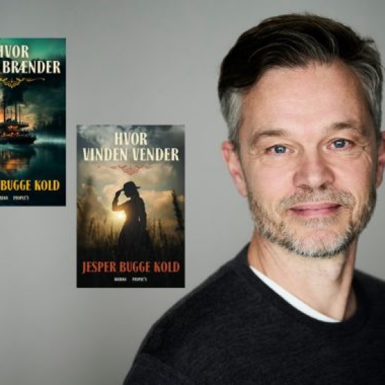 Forfatter Jesper Bugge Kold og 2 bogforsider