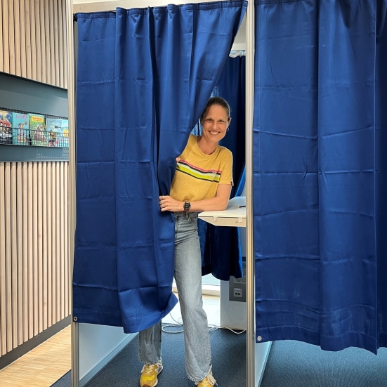 Styemmeboks på Kjellerup Bibliotek 