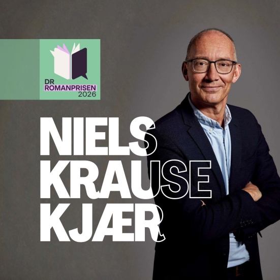 Portræt af Niels Krause-Kjær og logo for DR Romanprisen