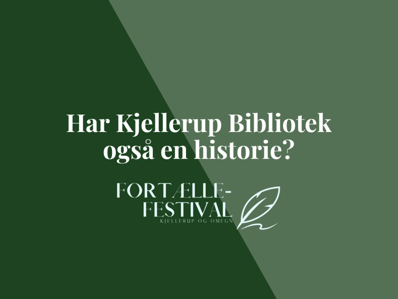 Har Kjellerup bibliotek også en historier + Fortællefestival logo