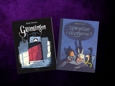 To billedbøger på mørk baggrund