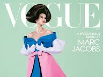 Forside fra bladet Vogue kvinde med kjole