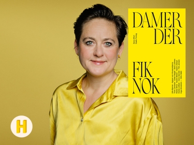 Foto af Sara Alfort og forsiden af bogen Damer der fik nok