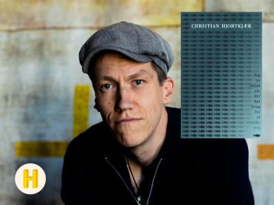 Foto af Christian Hjortkjær og forside af bog 