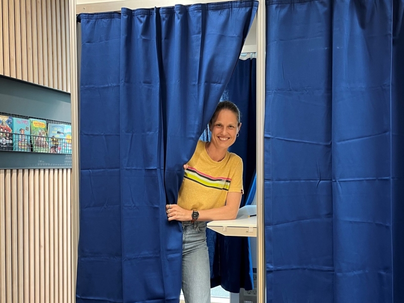 Styemmeboks på Kjellerup Bibliotek 