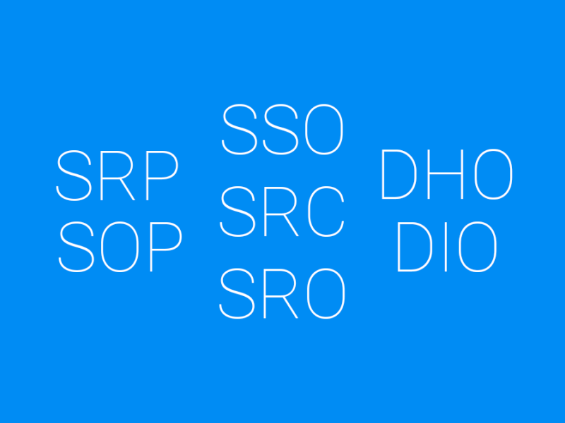 SRP, SOP, SSO, SRC, SRO, DHO, DIO