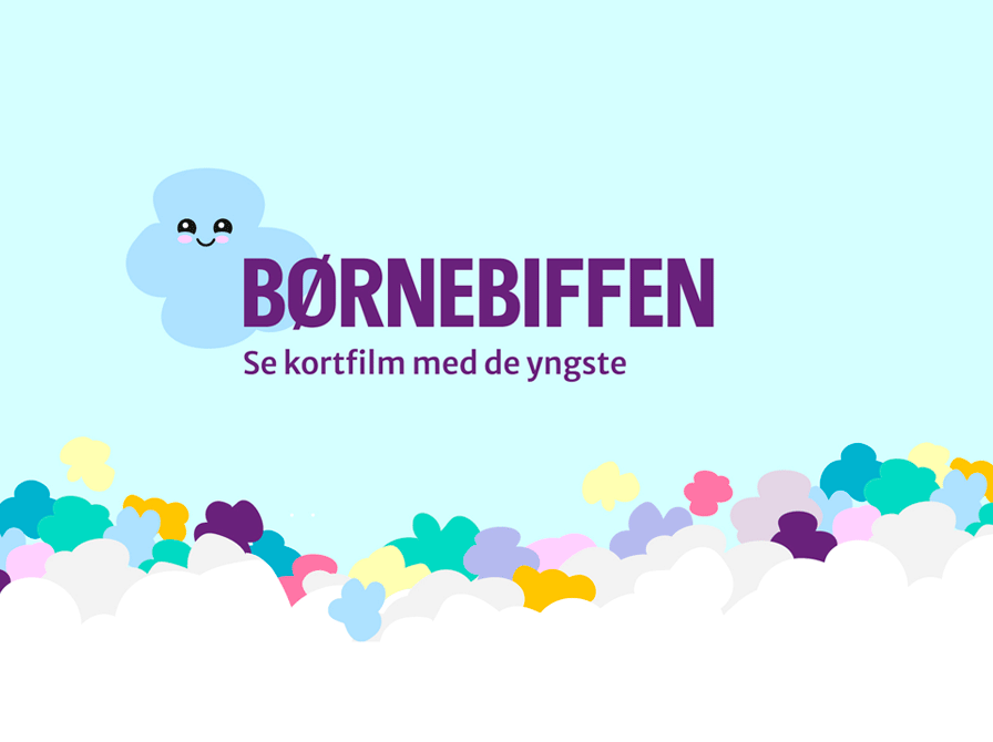 Logo med teksten "Børnebiffen Se kortfilm med de yngste"