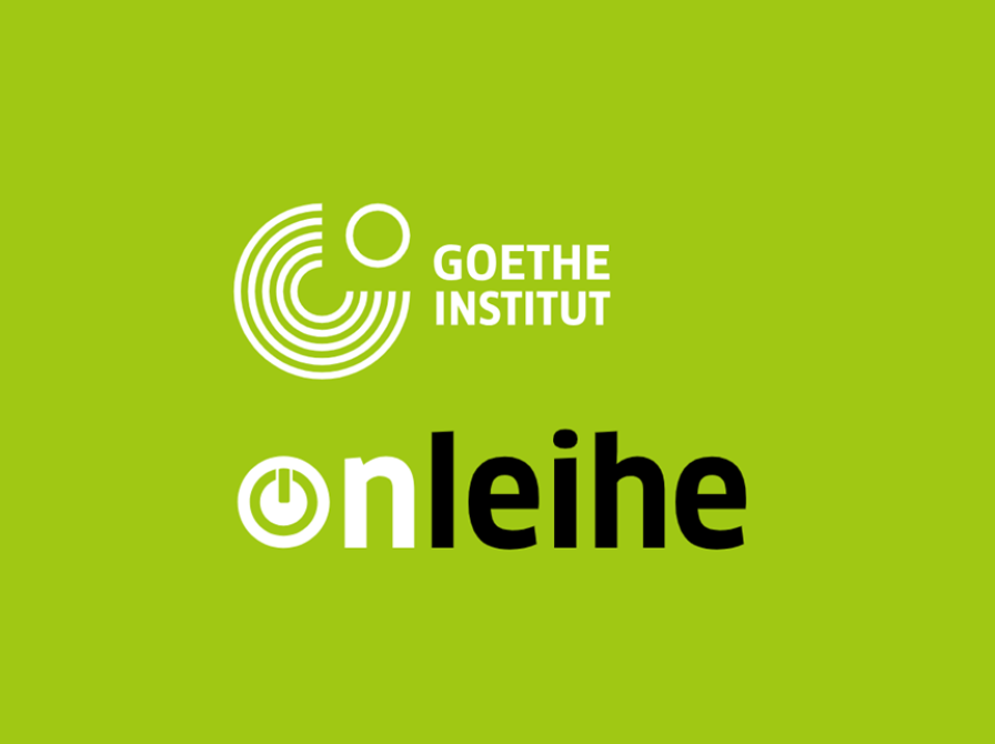 Logo med teksten goethe institut onleihe. O angivet som en on-knap
