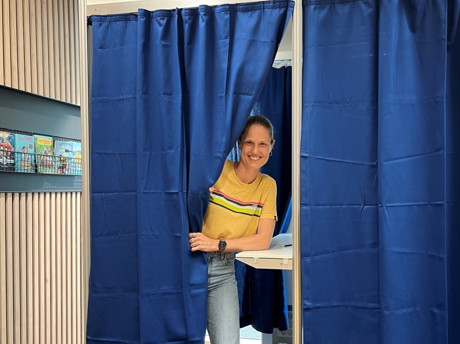 Styemmeboks på Kjellerup Bibliotek 