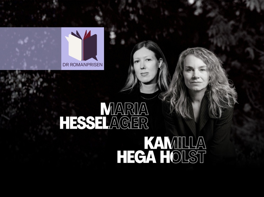Portætfotos og navne af de første nominerede til DR Romanprisen: Maria Hessalager og Kamilla Hega Holst