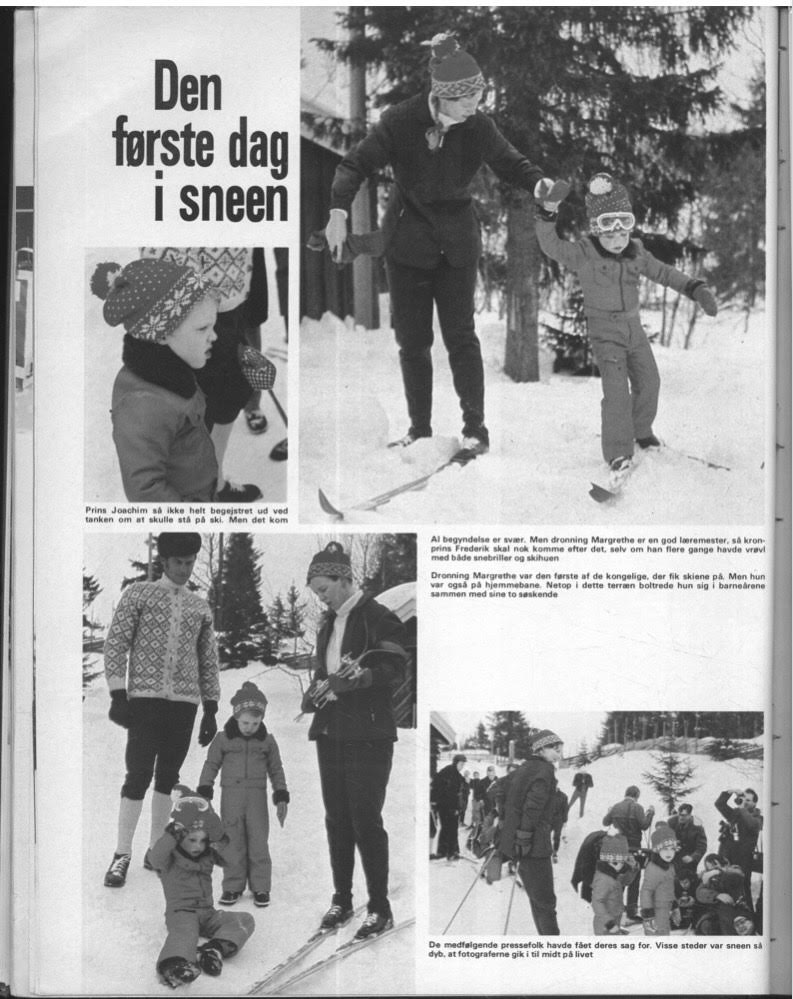 Billeder af den kongelige familie i Norges sne