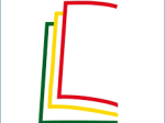 logo der forestiller bogsider - grøn, gul og rød linje