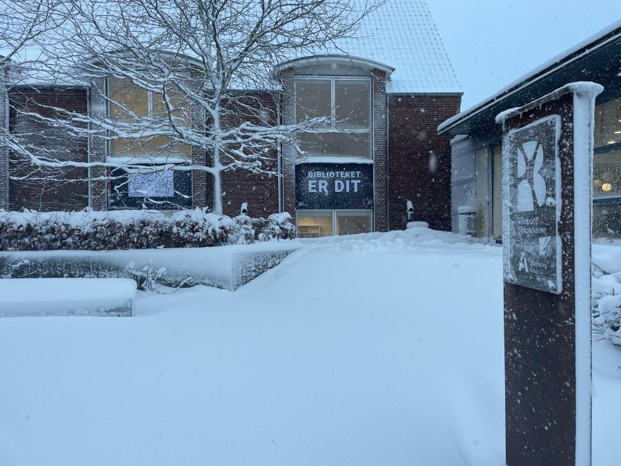 Silkeborg Bibliotek i snevejret