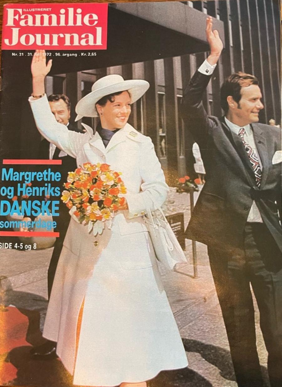 forside af familiejournalen med Dronning Margrethe og Prins Henrik
