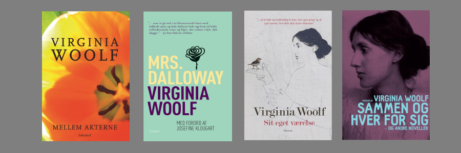 Tre bogforsider af Virginia Woolfs bøger